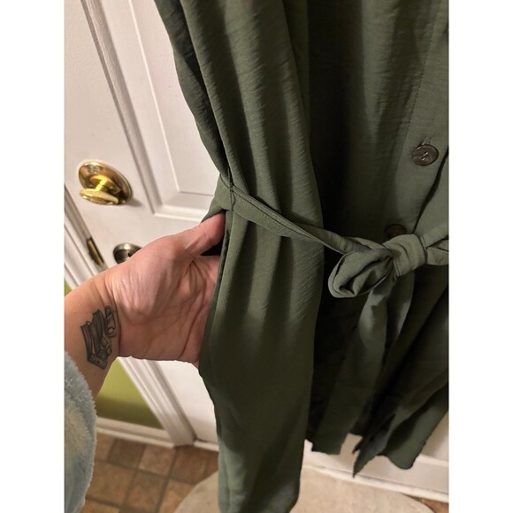 Time and Tru Women's Plus Button Down Shirt Dress with Belt, Size XXL 20 - Picture 4 of 5